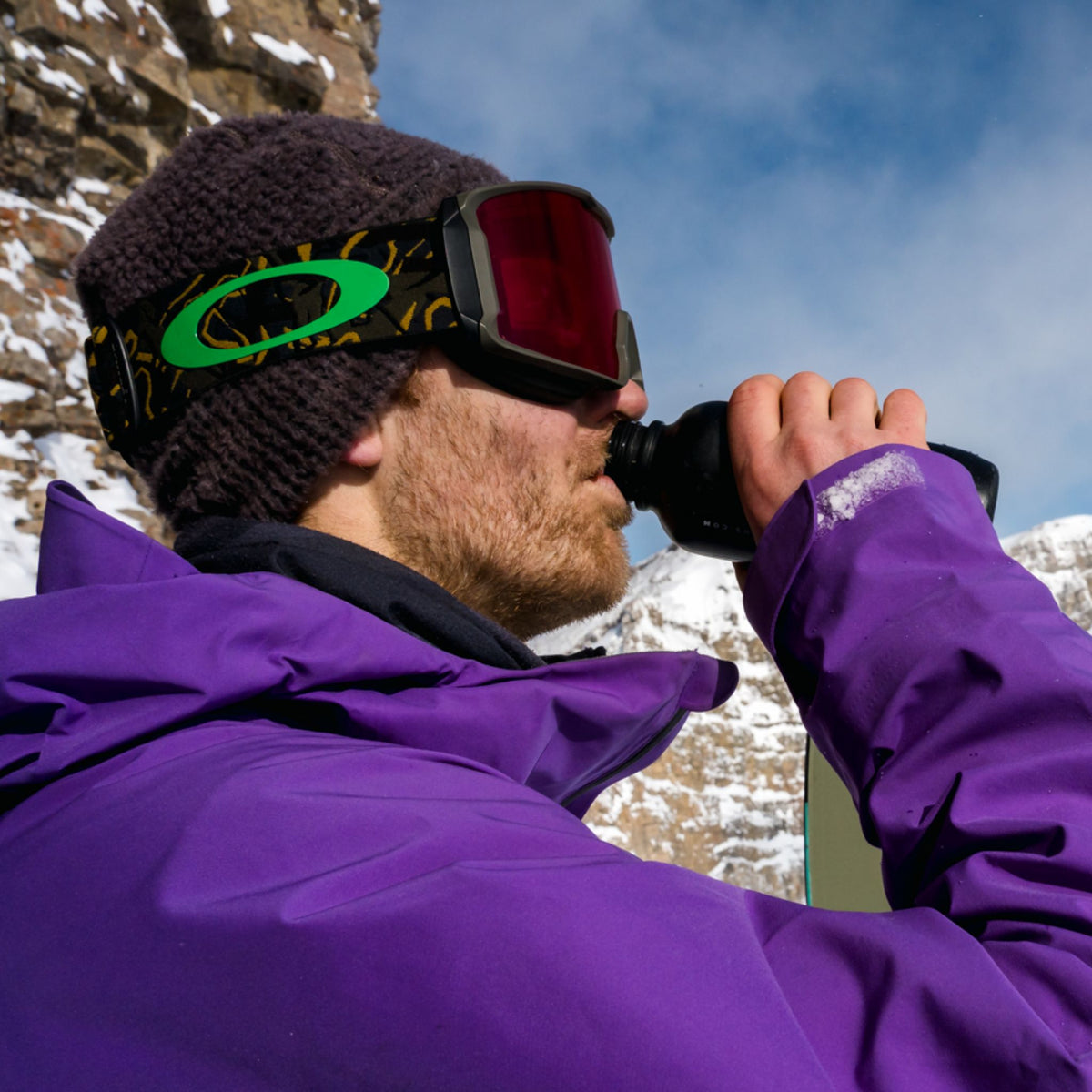 Person wearing the Thurston High Loft™ Wool Beanie in moonscape, lifestyle photo